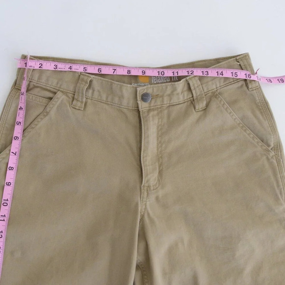 Carhartt Tan Relaxed fit Durable Thick Cotton Dungaree  Carpenter Style Pants - Picture 5 of 13